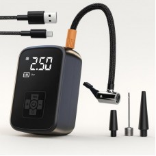 Портативний акумуляторний компресор 1800mAh з ліхтариком і 3 насадками