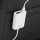 Автомобільний зарядний пристрій 4 USB, 1,8м, Білий, M8J068 Budi