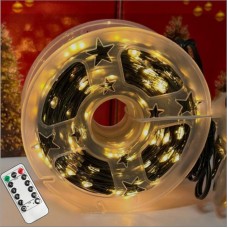 Гірлянда Роса від мережі, 5м, 190LED + пульт, Теплий білий