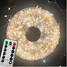 Гирлянда Мишура от сети, 30м, с пультом, 900LED, Теплый белый