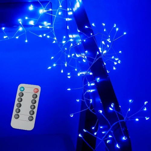 Гірлянда феєрверк від мережі 10 м, 300 LED + пульт, Синій