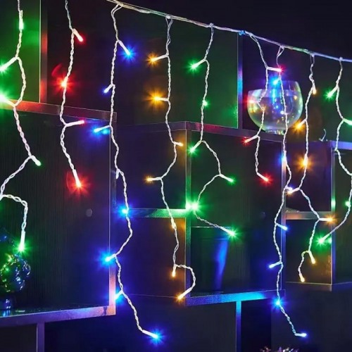 Гірлянда Бахрома від мережі, 12м, 200LED, Різнокольоровий