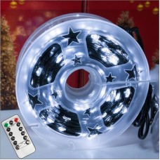 Гірлянда Роса від мережі, 5м, 190LED + пульт,  Холодний білий