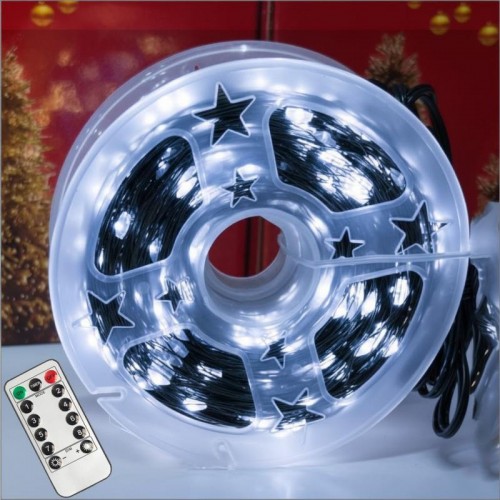 Гирлянда Роса от сети, 5м, 190LED + пульт, Холодный белый