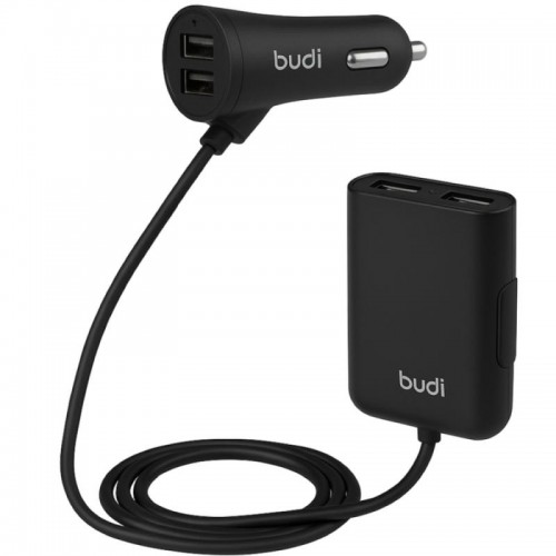 Автомобильное зарядное устройство 4 USB, 1,8м, Чорный, M8J068