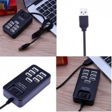 USB-хаб на 7 портів, Чорний, USB 2.0, P-1602