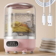 Мини стиральная машинка с отжимом, 3л, от USB, 25,5х15см, Розовый