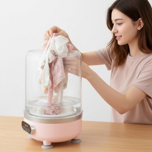 Мини стиральная машинка с отжимом, 3л, от USB, 25,5х15см, Розовый