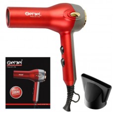 Фен для волос с насадкой 2000W, Gemei GM-1786, Красный