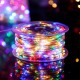 Гірлянда від мережі, 100м, 400LED, білий провід + пульт, Різнокольоровий