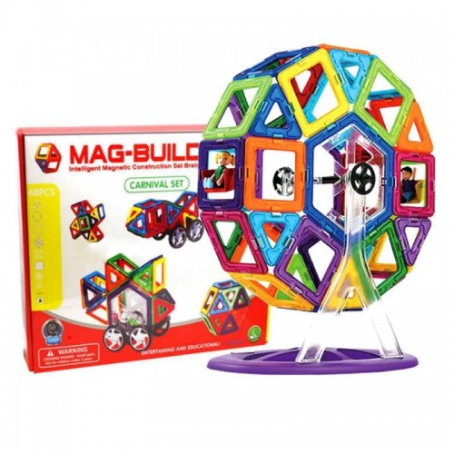 Дитячий магнітний конструктор 40 деталей, Magic Building