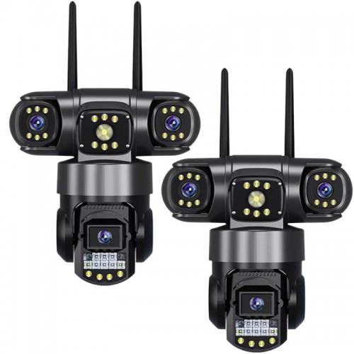 Комплект 2 шт Уличная WIFI камера наблюдения 6 Мп с 3 объективами, SC28