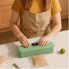 Вакууматор для продуктів + пакети, з USB, 60 КПа, Зелений