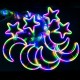 Гірлянда штора від мережі 3м Місяць та Зірки 9шт Copper curtain ball lamp Xmas 9M-1, Мультиколор