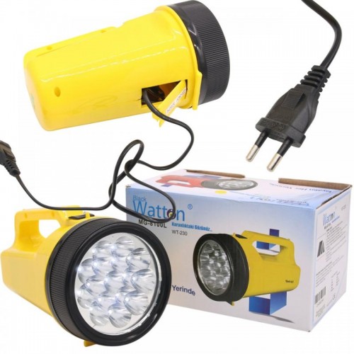 Ручний ліхтар на акумуляторі, LED Watton MG-8100L, Жовтий