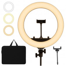 Кольцевая LED лампа 45см + чехол, 3000-6500K, от сети, HQ18
