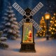 Музыкальный новогодний фонарь Снежная мельница, от USB и батареек, 34х10 см