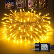Світлодіодна гірлянда 220V, 100 LED на білому проводі, Теплий білий