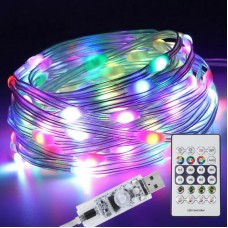 LED гірлянда USB 20м 200 діодів з пультом RGB мультиколір