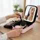 Косметичка органайзер з LED дзеркалом, USB, 23х13х8 см, Рожева