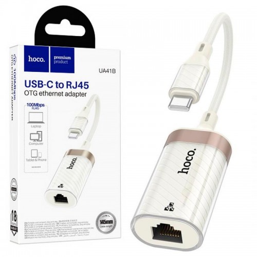 Сетевой адаптер Type-C to RJ45(LAN), 100 Мбит