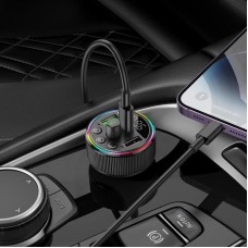 FM трансмітер Bluetooth Hoco E82 з зарядкою 30Вт, 2xUSB і Type-C