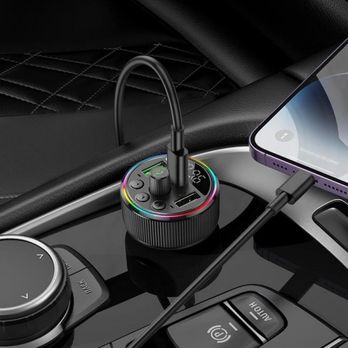 Автомобільний FM трансмітер Bluetooth, 30Вт, 2хUSB, Type-C, Hoco E82 Автомобільний FM трансмітер Bluetooth, 30Вт, 2хUSB, Type-C, Hoco E82