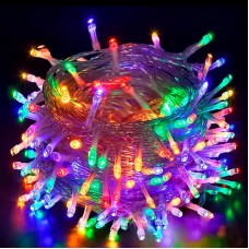 Гірлянда-нитка від мережі, 20м, 400LED, на білому дроті, різнокольоровий