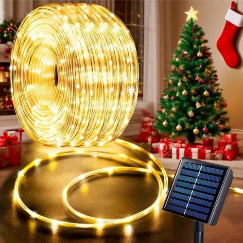 Світлодіодна гірлянда-трубка на сонячній батареї 10м 100LED, вологозахист, жовта Світлодіодна гірлянда-трубка на сонячній батареї 10м 100LED, вологозахист, жовта