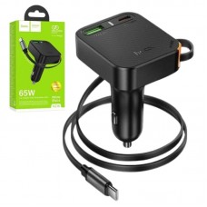 Автомобільний зарядний пристрій Hoco NZ18 з кабелем 65W, Type-C та USB