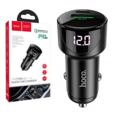 Автомобільний зарядний пристрій 38W, PD20W + QC3,0, дисплей, Hoco Z42