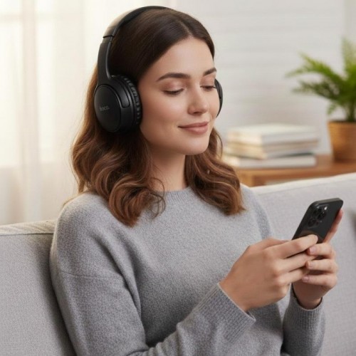 Бездротові навушники Bluetooth, AUX, 200 мАг, Hoco W40, Чорні Бездротові навушники Bluetooth, AUX, 200 мАг, Hoco W40, Чорні