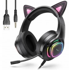 Ігрові навушники Hoco W107 з мікрофоном, USB + 3.5 мм, RGB LED, кабель 2 м