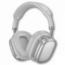 Бездротові навушники з мікрофоном, Bluetooth, AUX, 400 mAh, Hoco W52, Сріблясті