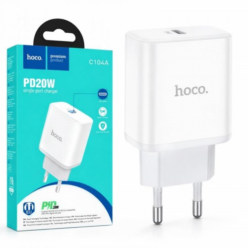 Сетевое зарядное устройство PD20W, Type-C, Hoco C104A