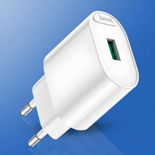 СЗУ адаптер 220V (18Вт), USB, HOCO C109A, Білий
