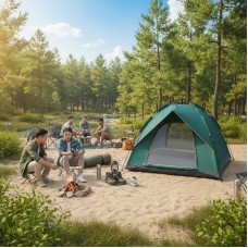 Автоматичний намет 3-х місний + чохол, 210x150x115см, G-Tent, Зелений