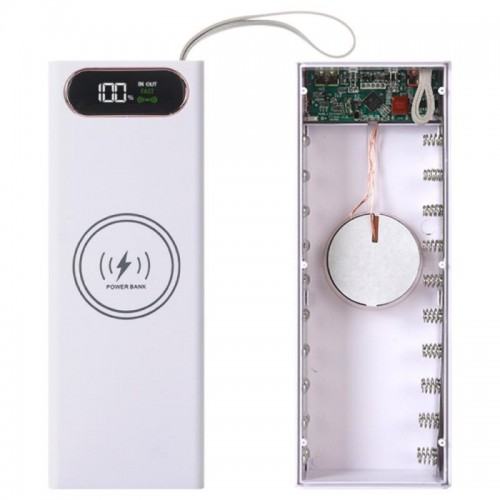 Корпус для повербанка под 20 х18650, 22.5+15W, L20, Белый