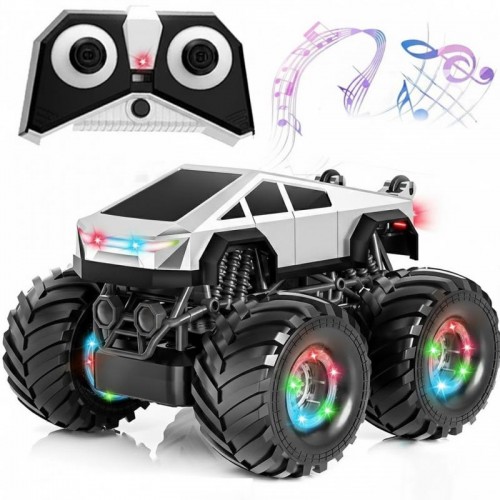 Аккумуляторная машинка на радиоуправлении внедорожник 360° с LED музыкой LH-C096, Серебристый