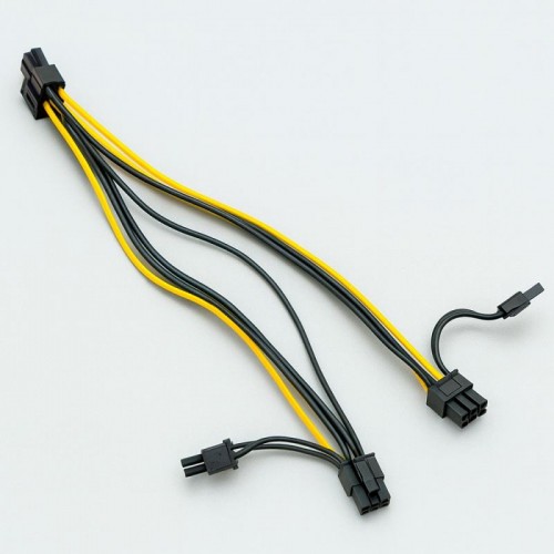 Кабель ATX 6-pin на 2x(6+2)-pin Splitter 25см папа-папа