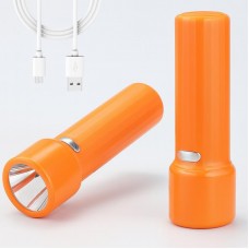 Аккумуляторный ручной фонарь WX-8931 с USB зарядкой оранжевый