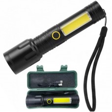 Акумуляторний ліхтар із функцією Zoom, біле+червоне світло, USB, BL-536