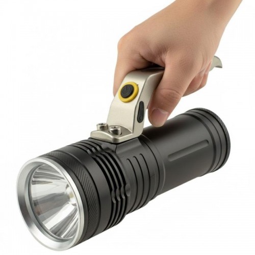 Ручной фонарь аккумуляторный, с ручкой, 3 режима, Zoom, BL-690-Т6
