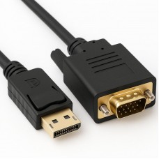 Кабель DisplayPort на VGA 1,8м чорний — адаптер для монітора