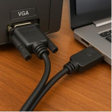 Кабель DisplayPort на VGA 1,8м чорний — адаптер для монітора