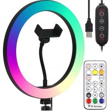 Кільцева лампа RGB 26см з пультом керування від USB — LJJ-26