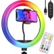 Кольцевая RGB лампа, 36см, от USB, с держателем для телефона + пульт LJJ-36