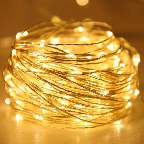 Гирлянда нить от сети, 100LED, Теплый белый