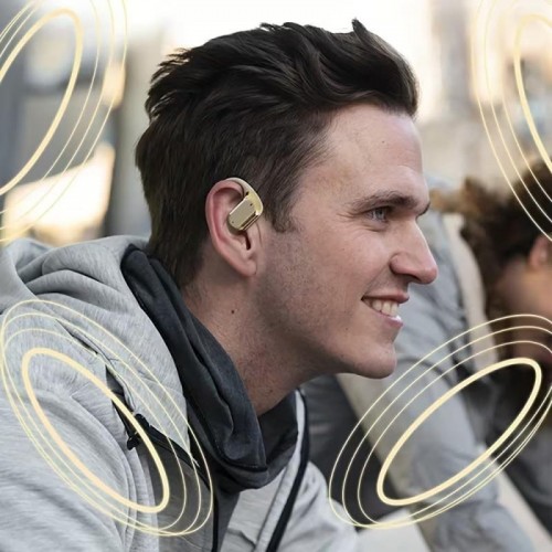 Бездротові Bluetooth навушники з мікрофоном та кейсом Q11, Бежевий Бездротові Bluetooth навушники з мікрофоном та кейсом Q11, Бежевий