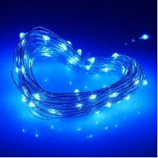 Гірлянда Роса від USB, 5 м, 50 LED + пульт, Блакитний